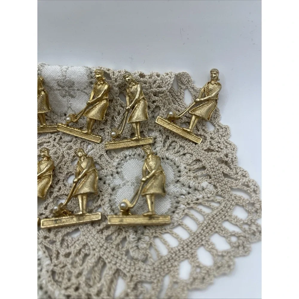 Vintage Retro Women's Golf Pin Vintage Gold Tone Wiesner Lot Of Pins Qty13‎